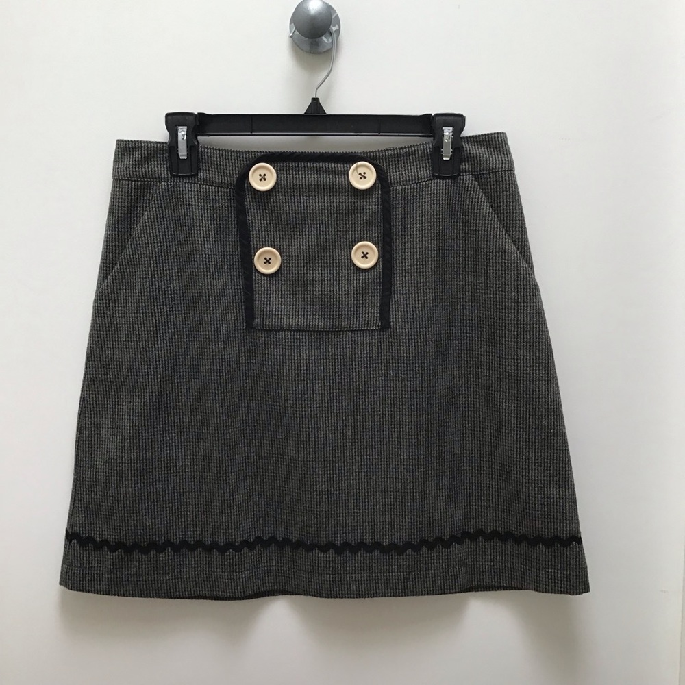Herringbone Wool Skirt